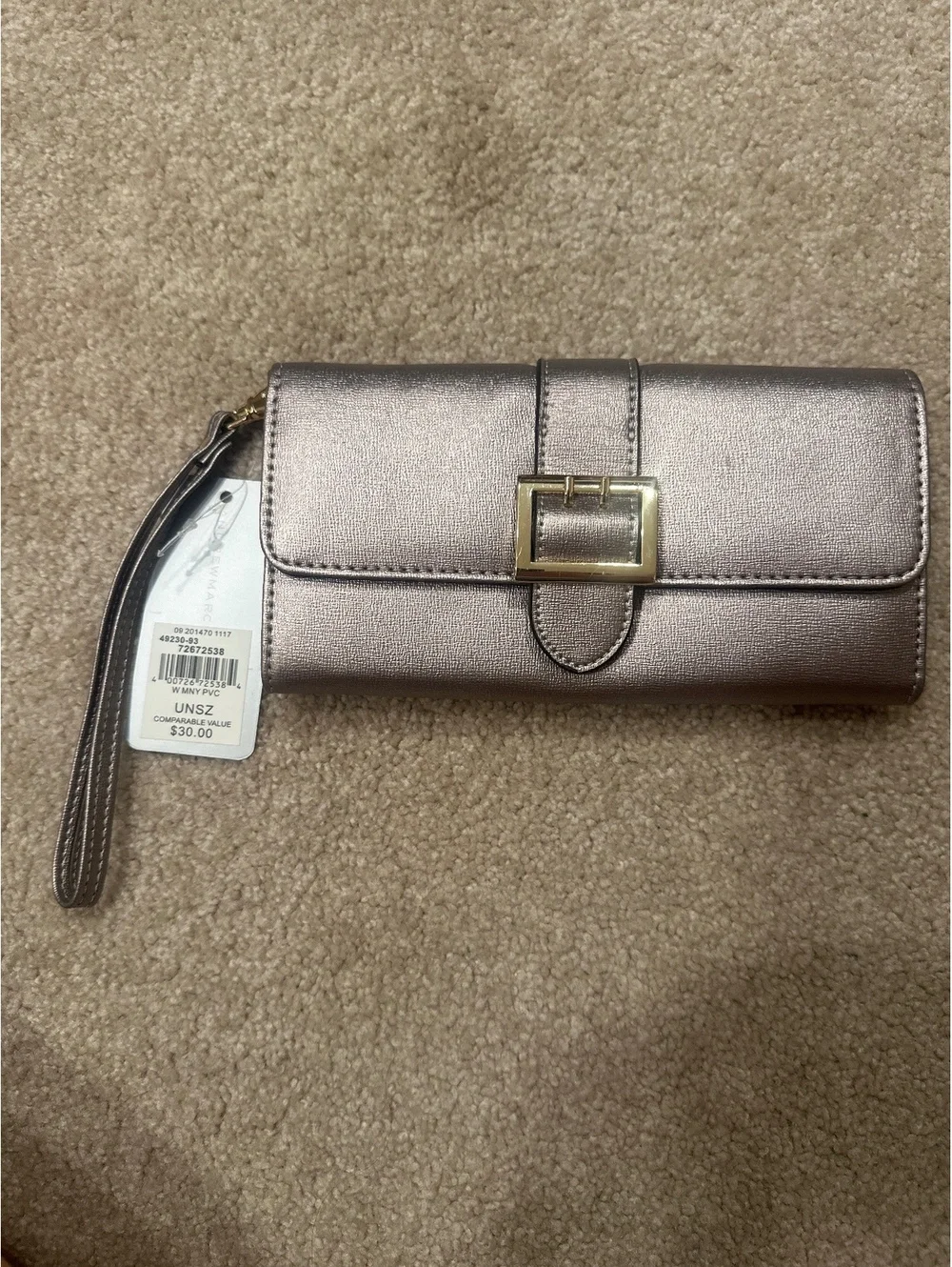 (2)Marc New York Andrew Marc Metallic Wallet with Wrist Strap